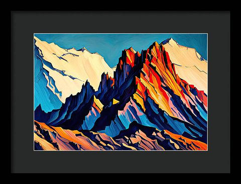 Vibrant Mountain Landscape - Framed Print