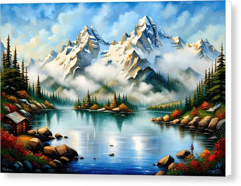 Mountain Lake Majesty - Canvas Print