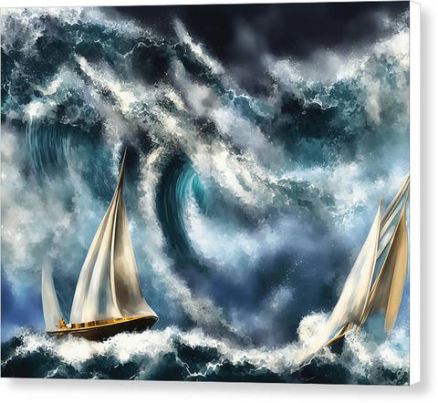 Stormy Seas and Sails - Canvas Print