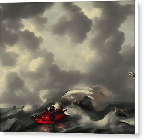 Navigating the Stormy Skies - Canvas Print