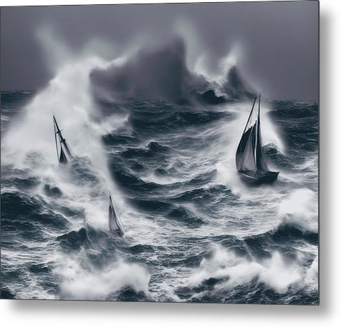 A crew of sail boats on a harbor beach, on a stormy day, carrying