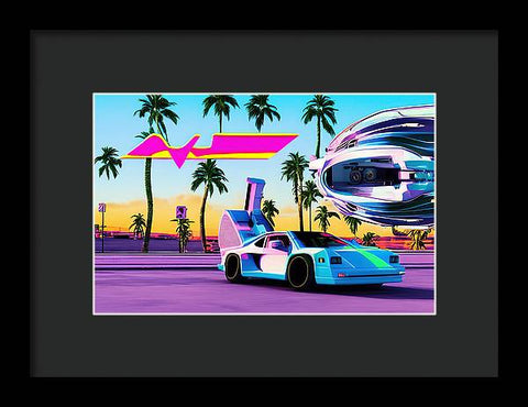 Miami Night Rush - Framed Print