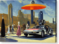 A man is driving an automobile in a cityscape with cars and people in cars