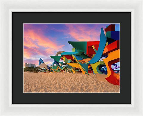 Beach Body of Colorful Waves - Framed Print