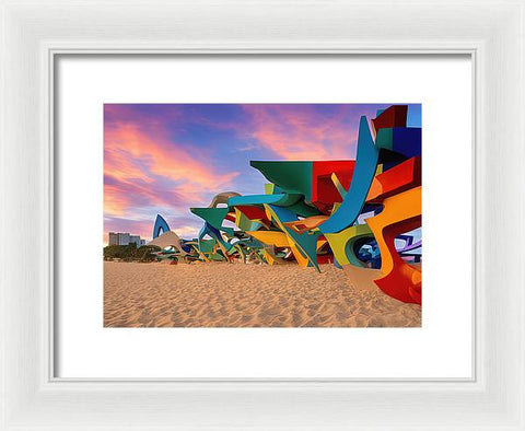 Beach Body of Colorful Waves - Framed Print