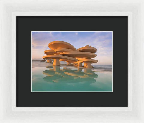 Stone and Wooden Sandcastle Dreamscape - Framed Print