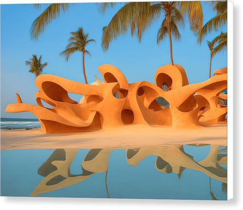 Sunlit Beach Sculpture - Canvas Print