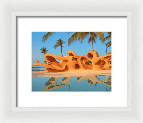 Sunlit Beach Sculpture - Framed Print