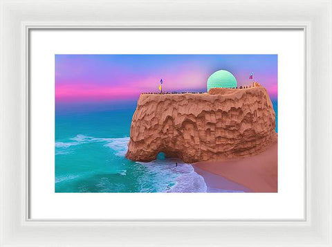 Beach Scene with a Digital Twist - Framed Print