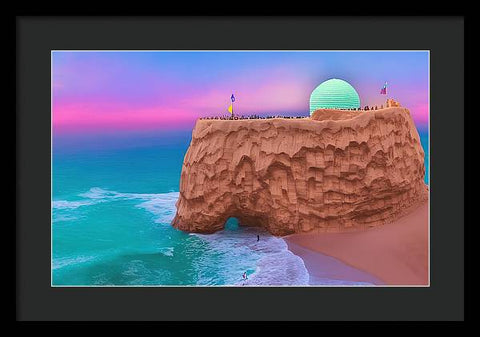 Beach Scene with a Digital Twist - Framed Print