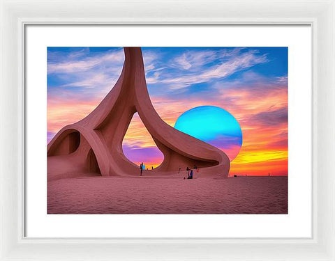 A Monumental Evening at the Beach - Framed Print