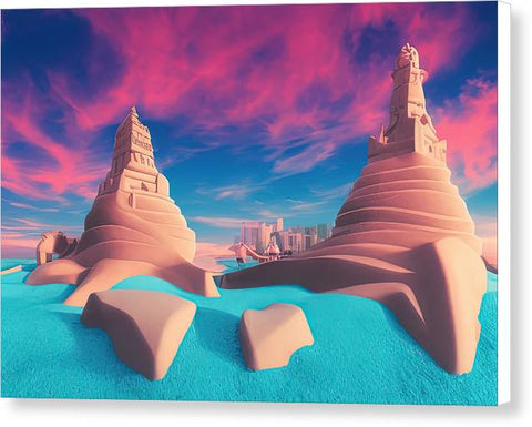 Sandcastle City in the Desert - Canvas Print