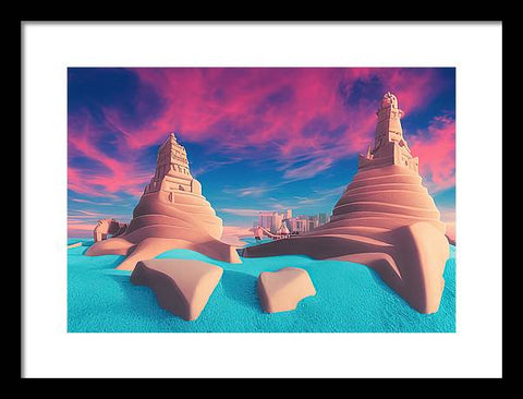 Sandcastle City in the Desert - Framed Print