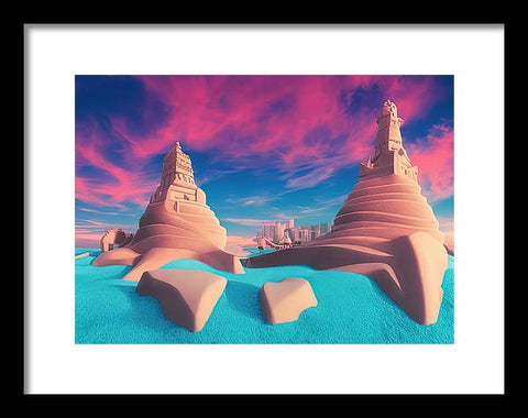 Sandcastle City in the Desert - Framed Print