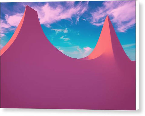 Cliffside Camping in Pink - Canvas Print