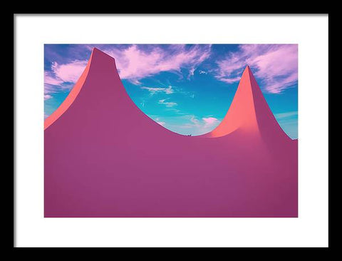 Cliffside Camping in Pink - Framed Print