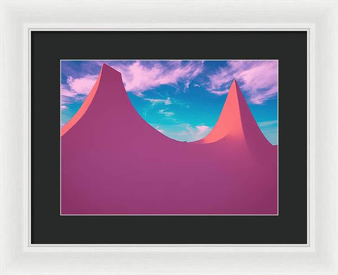 Cliffside Camping in Pink - Framed Print