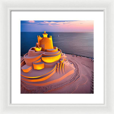 Illuminated Sand Castle - Framed Print