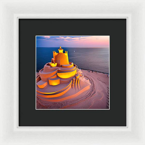 Illuminated Sand Castle - Framed Print