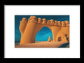 Art prints of an archway in sand surrounded by some trees