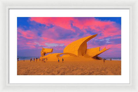 Sunsetting on the Beachfront - Framed Print