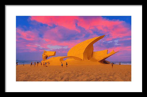 Sunsetting on the Beachfront - Framed Print
