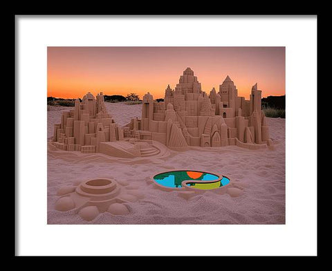 Sandcastle at the Shoreline - Framed Print