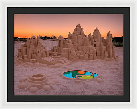 Sandcastle at the Shoreline - Framed Print