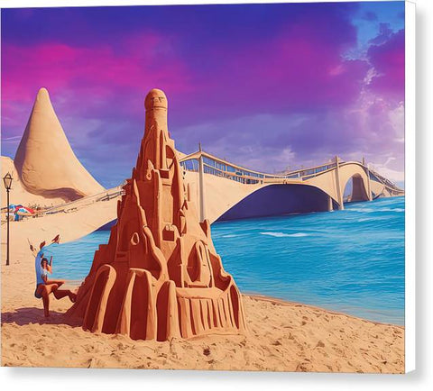 Sun-Soaked Sand Castle Dream - Canvas Print