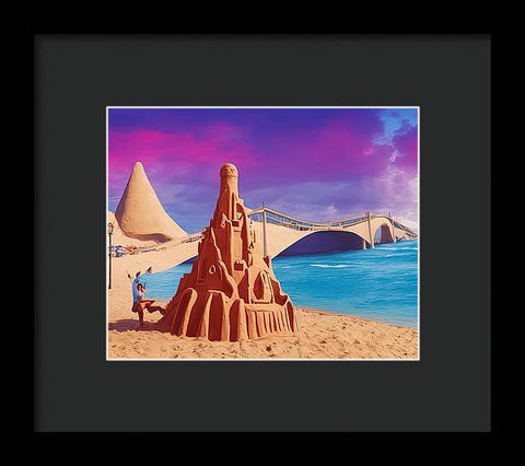 Sun-Soaked Sand Castle Dream - Framed Print