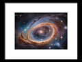 a spiral galaxy with stars and a black hole in the center