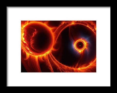 two black holes in the sky framed print