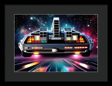 A Delorean's Odyssey Through Time and Space - Framed Print