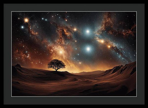 Desert Solitude: A Singular Sky - Framed Print