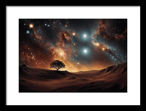 Desert Solitude: A Singular Sky - Framed Print