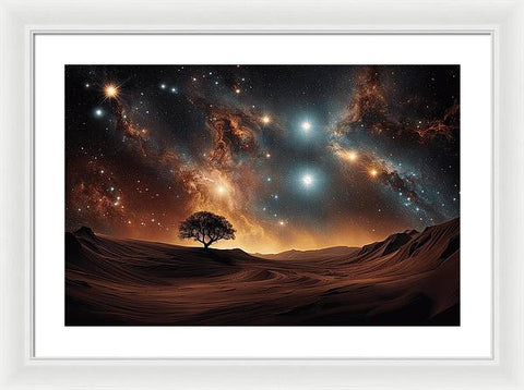 Desert Solitude: A Singular Sky - Framed Print