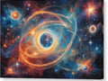a painting of a planetary galaxy with a spiral and stars