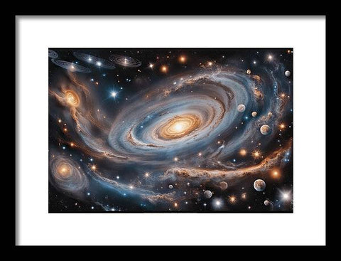 Galactic Dreams: A Spiral of Possibilities - Framed Print
