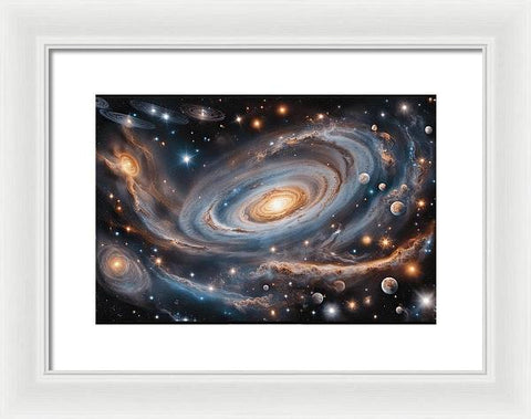 Galactic Dreams: A Spiral of Possibilities - Framed Print