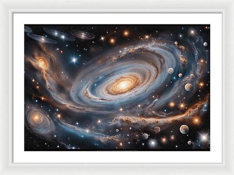 Galactic Dreams: A Spiral of Possibilities - Framed Print