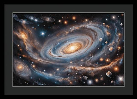 Galactic Dreams: A Spiral of Possibilities - Framed Print