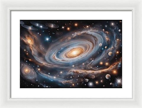 Galactic Dreams: A Spiral of Possibilities - Framed Print