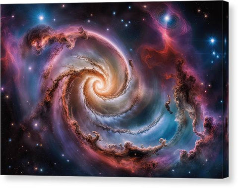 a spiral galaxy with stars and nebulas in the background
