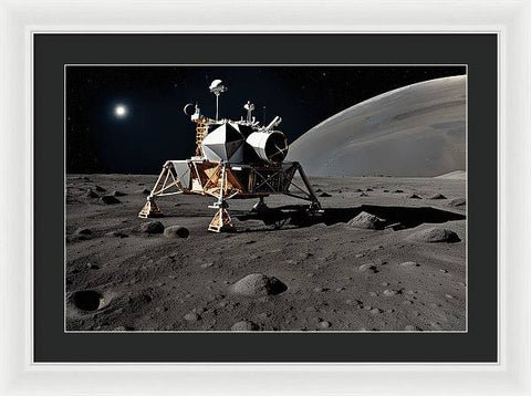 Celestial Exploration: An Astronaut's Journey - Framed Print