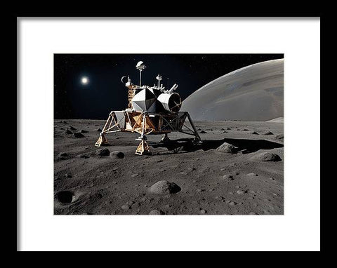 Celestial Exploration: An Astronaut's Journey - Framed Print