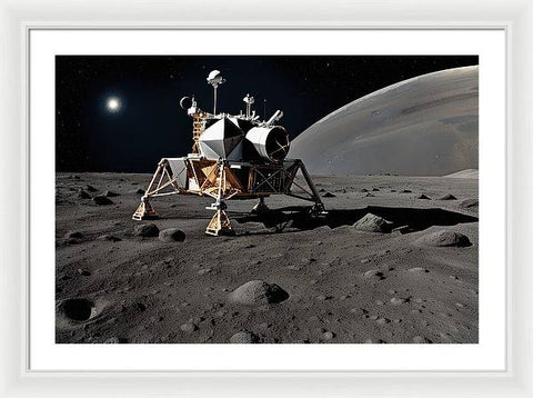 Celestial Exploration: An Astronaut's Journey - Framed Print