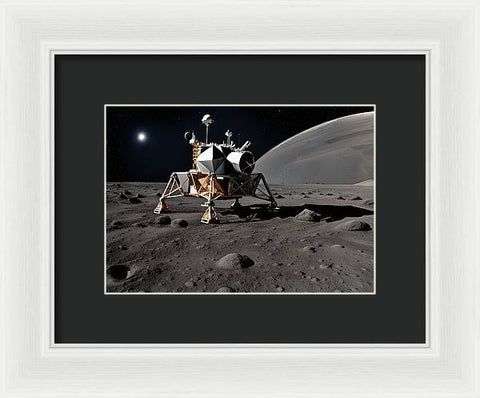 Celestial Exploration: An Astronaut's Journey - Framed Print