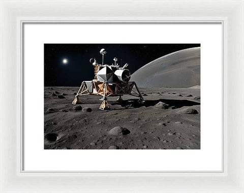 Celestial Exploration: An Astronaut's Journey - Framed Print