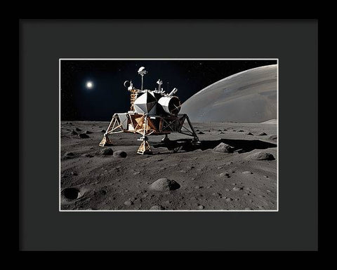 Celestial Exploration: An Astronaut's Journey - Framed Print