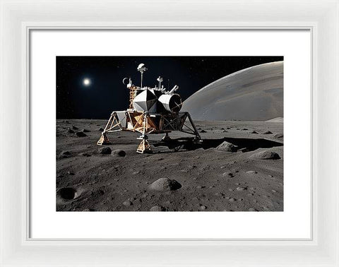 Celestial Exploration: An Astronaut's Journey - Framed Print